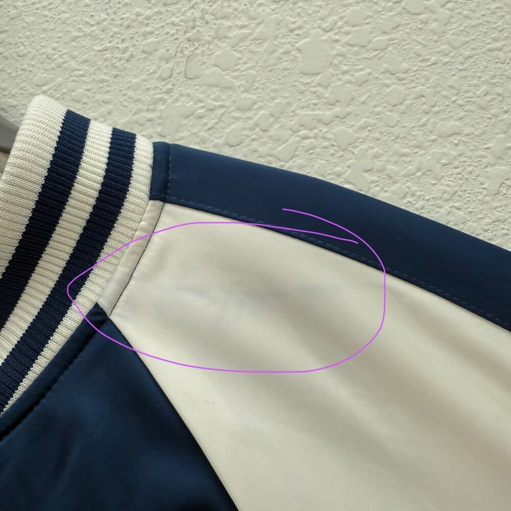 Harley Davidson Ensign Blue White Club Crew Satin Bomber Jacket Mens size 3XL - Picture 5 of 15